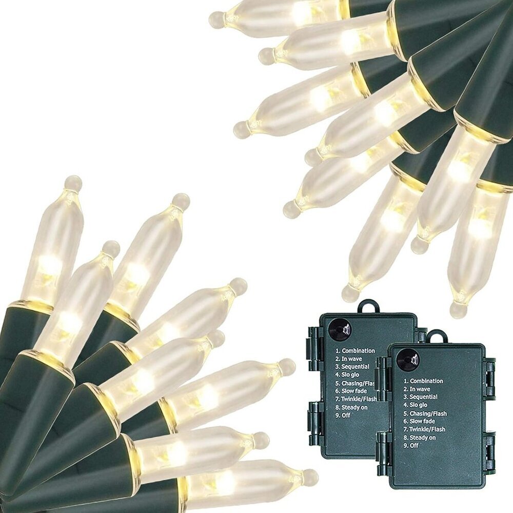 Outdoor Christmas Lights Battery Operated 50 LED Mini String Light with 8 Modes,